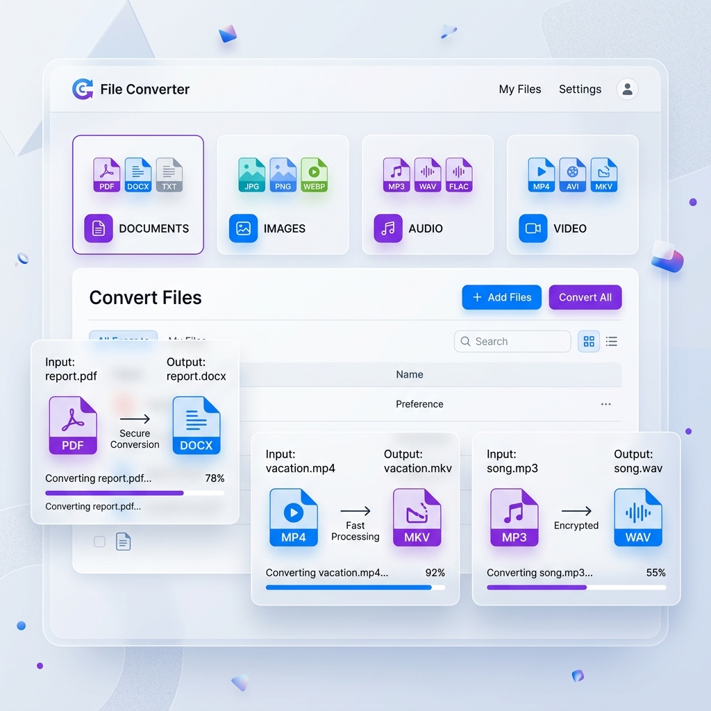Mr. Converter Universal UI showing formats and categories